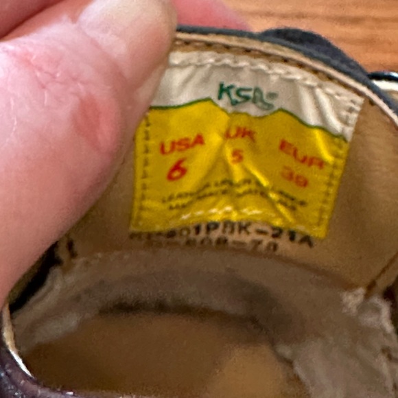 KS Black Leather Uppers Oil Resistant Lace Up Crew Kitchen Shoes Size 6 HTF - Picture 3 of 4